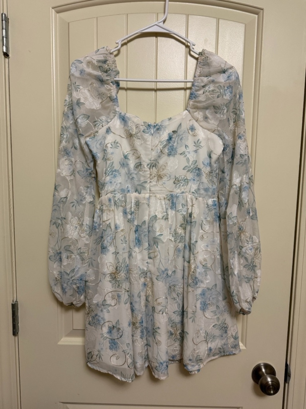 Lulu’s Decadent Charisma Ivory Floral Embroidered Bustier Mini Dress- Size Small - Picture 3 of 10